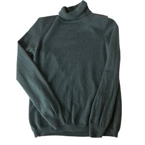 Talbots Large Cashmere Turtleneck Sweater Green